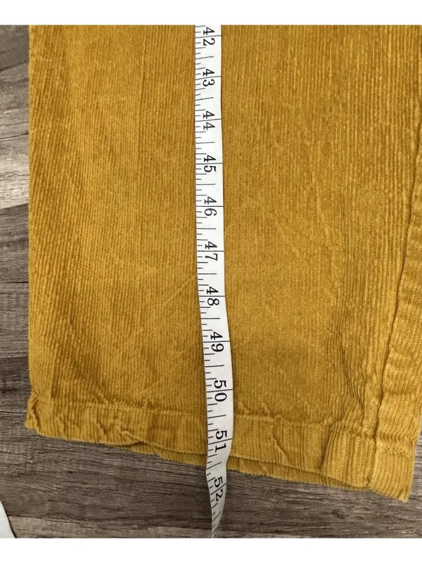 Earthbound Trading Company Corduroy Jumpsuit Large Mustard Cotton Boho Flawed - Image 12