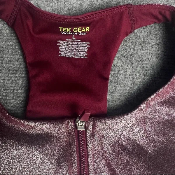 Tek Gear Women's Workout Athletic Sporty Zip Front Racerback Sports Bra Sz L - Image 12