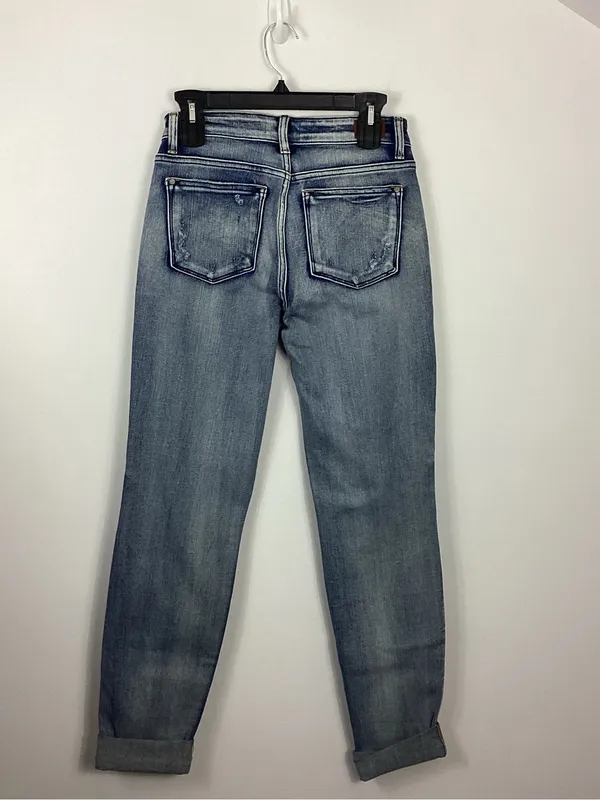 Judy Blue Boyfriend Fit Buttonfly Distressed Jeans Size 1/25 - Image 4