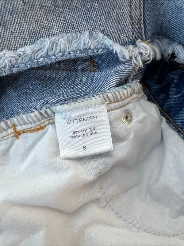 Kittenish Light Blue Distressed Cutoff Denim Mini Skirt Size S‎ - Image 8