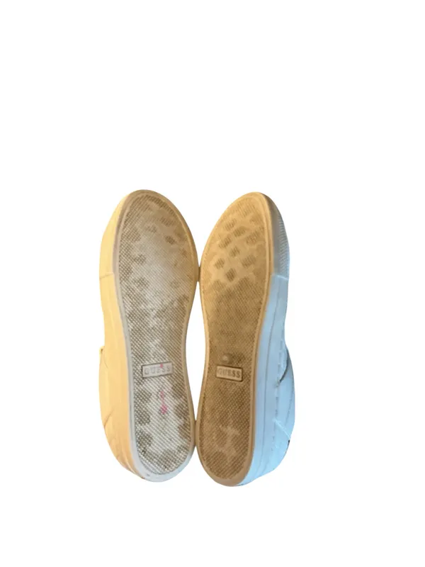 GUESS GW LOVEN Quilted Metallic Logo White Gold Low Top Sneakers Women - Image 6