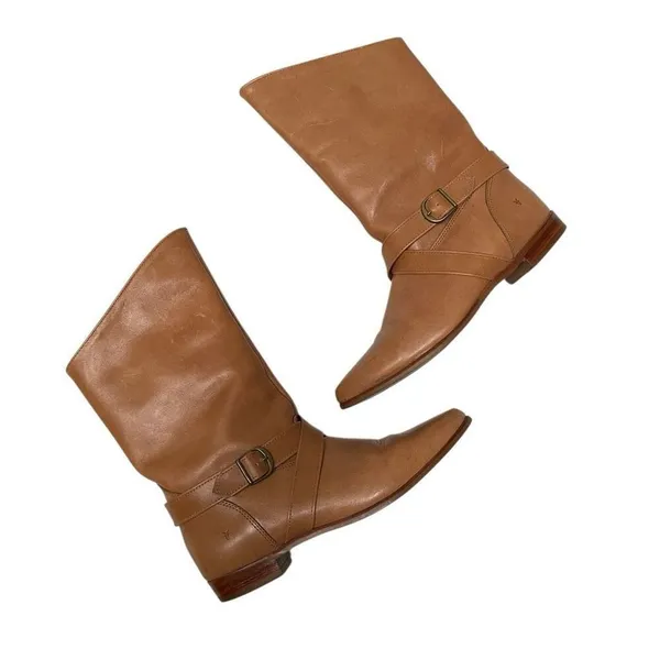 Vintage Frye tan leather pull‎ on riding boots 9 - Image 4