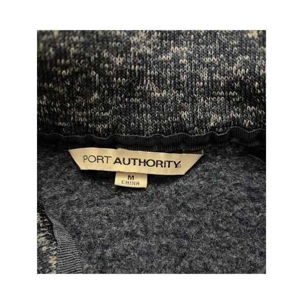 Port Authority Women’s Full Zip Fleece Jacket Medium Heather Navy, Horse Logo - Image 3