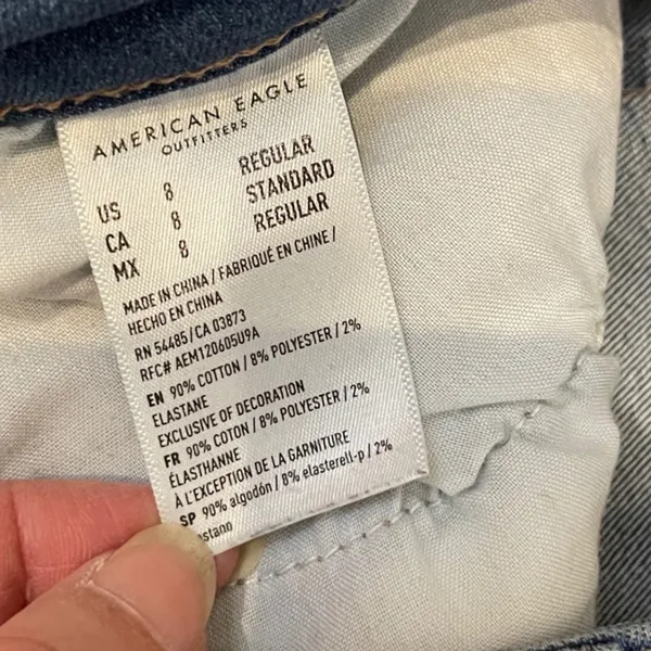 American Eagle Outfitters Womens Jeans Medium Wash High Waisted Skinny Stretch 8 - Image 6
