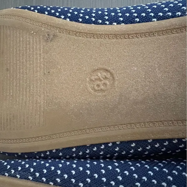 Seychelles knit ballet flats round-toe stretch knit upper‎ navy white dot 8.5 - Image 5