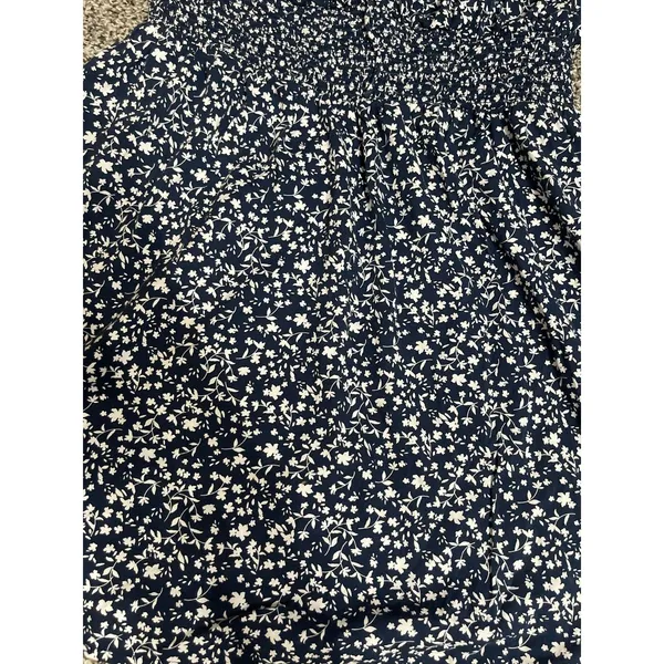 Old Navy Blue Waist-Defined Floral Mini Short Sleeve Dress M - Image 4