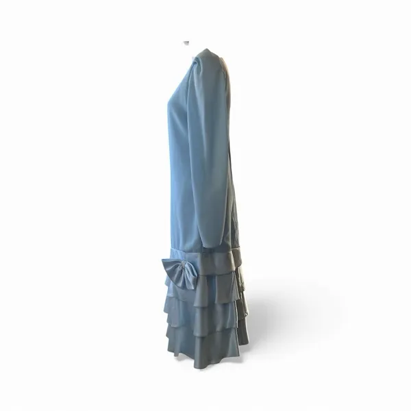 Vintagew Drop waist Long sleeve Blue Dress - Image 3