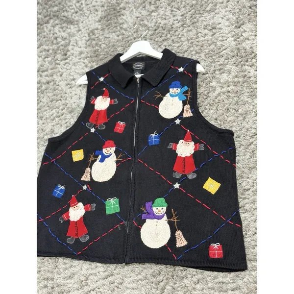 Vtg Designer Originals Studio Santa Ugly Sweater Vest 90’s Christmas Size 2X - Image 6