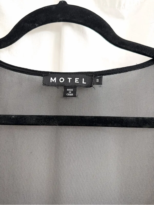 Motel Rocks Black Mesh-Panel Mini Dress - Image 2