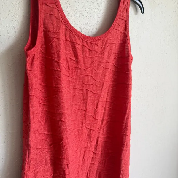 Toad&Co Samba Wave Tank Dress Orange Organic Cotton Blend Texture Wave Womens S - Image 2