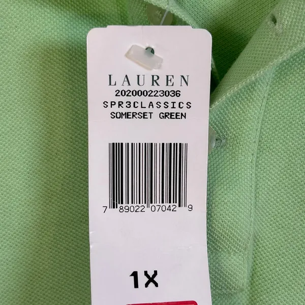 Lauren Ralph Lauren Woman Somerset Green Polo Shirt 1X NWT‎ - Image 7