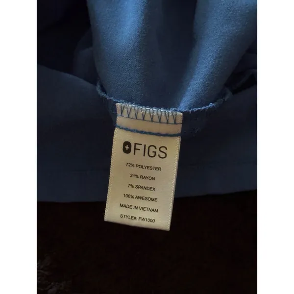 FIGS Women's‎ Technical Collection Scrub Top Blue Short Sleeve Pocket Sz M - Image 4