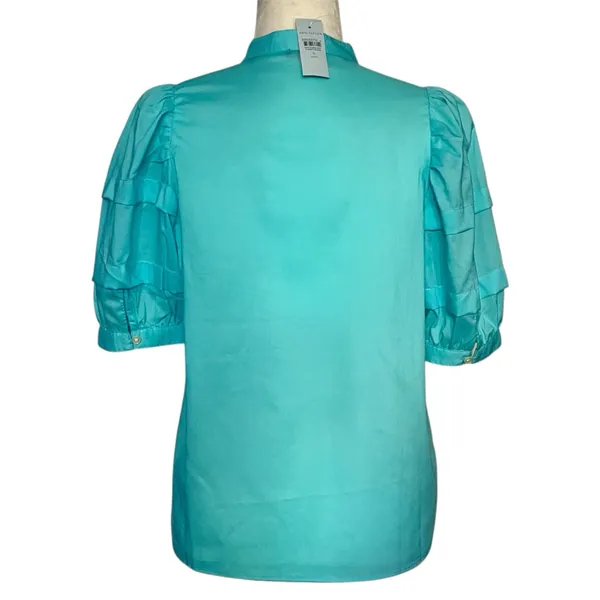 Ann Taylor Split Neck Puff Sleeve Top Size SP - Image 2