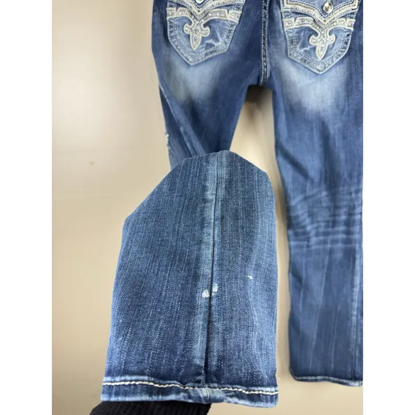 Rock Revival Jeans Womens 27 Effie Boot Cut Low Rise Rhinestone Flap Pockets - Image 9