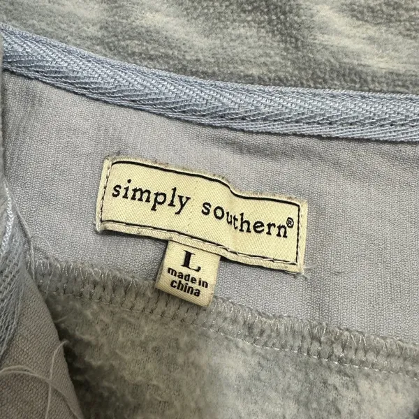Simply Southern | Women's Grey Heather Lavender Corduroy Pullover Quarter Zip, L - Image 7