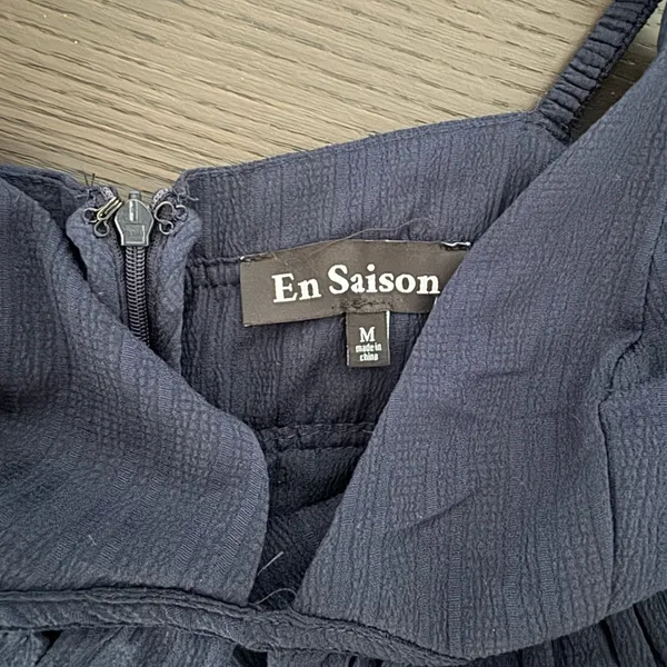 En Saison navy tiered ruffle dress, size M - Image 3