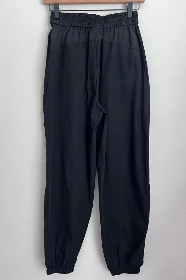 Halara Ablack Nylon jogger pants elastic waist zip pockets XS NEW - Image 2