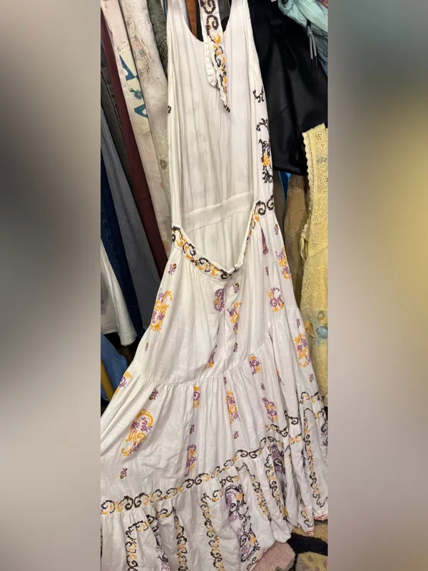 Anthropologie Medallion Halter Maxi Dress - ivory multi combo - 8 - $298 MSRP - Image 10