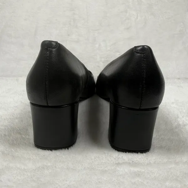 Calvin Klein Kcalanta2 Black Leather Square Toe Block Heel Pumps Women's Size 6M - Image 5