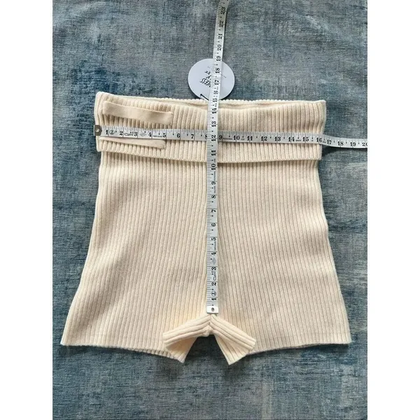 NWT! Princess Polly Cream Ribbed Knit Jhett Shorts US Size 14 - Image 7