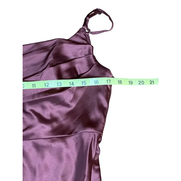 Revelry Skye Satin Side Zip Dress Size 12 Burnt Orange Double Slit NWT - Image 10