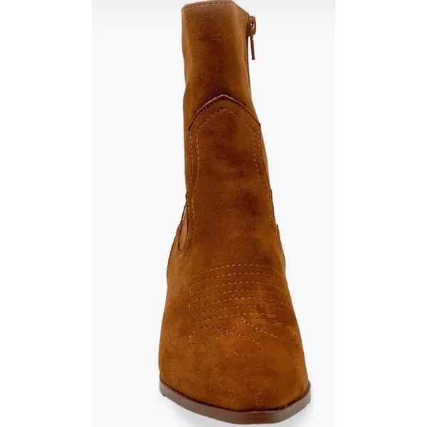 CHESE AND CHLOE Women's Brown Suede Ankle Boots Size 6 NIB Block Heel - Image 4