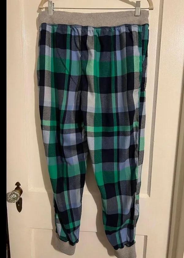 Aerie Plaid Flannel Jogger Pants - Medium Long - Image 3