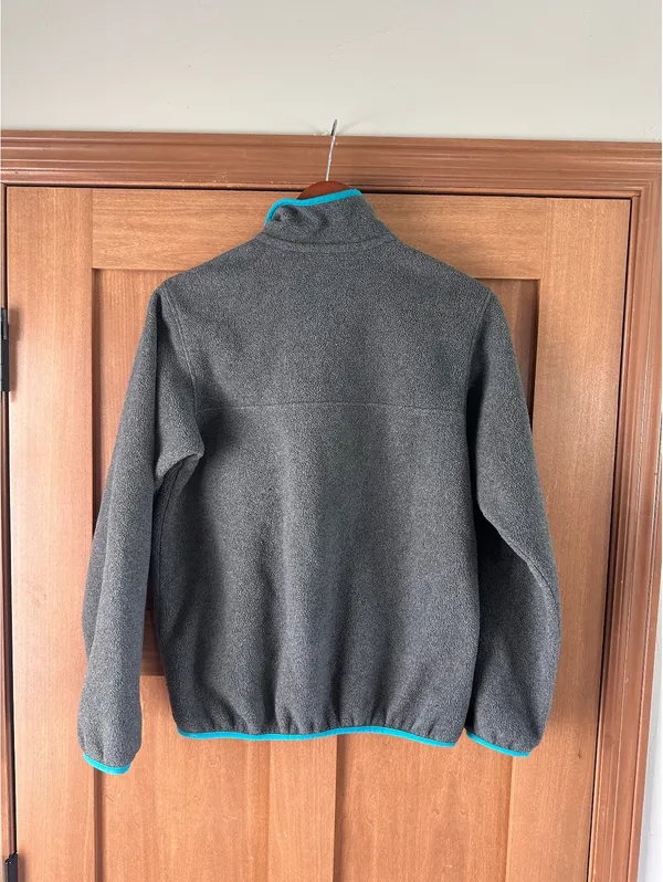 Patagonia Synchilla Snap-T Pullover Sweatshirt in Gray w/ Teal Women’s Small - Image 5
