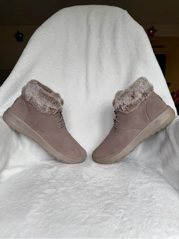 Skechers On-the-Go City 2 Winter Wishes Taupe Suede Ankle Boots 11 - Image 8