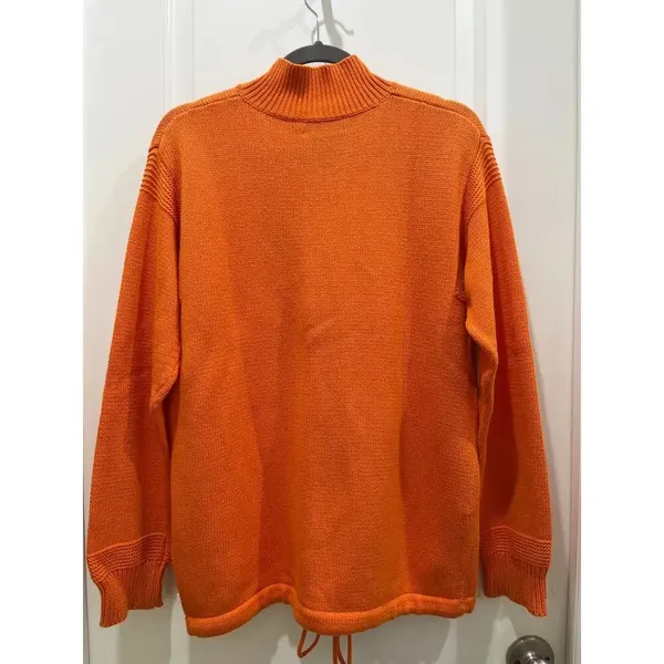 Lauren By Ralph Lauren Orange Fisherman Mock Neck Knit Sweater Sz S - Image 7