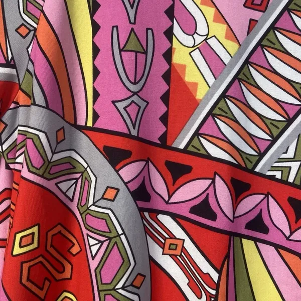 Muse Boston Proper Pink Orange‎ Geometric Shift Drop Waist Retro Dress 12 Light - Image 6