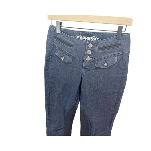 Express‎ Jeans Womens Size 0 Stella Jegging Dark Wash Skinny ankle Button Fly - Image 2