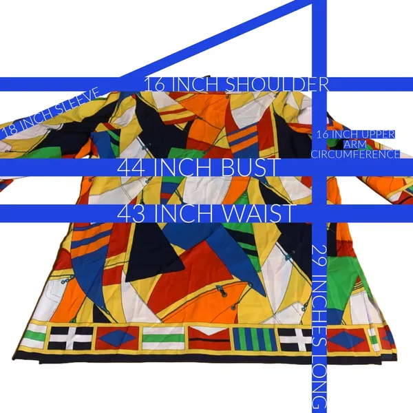 Lauren Ralph Lauren Bright Multi-Color "Sails" Nautical Theme Tunic Top (L) - Image 11