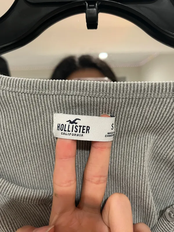 Hollister Gray Longsleeve Henley - Image 2