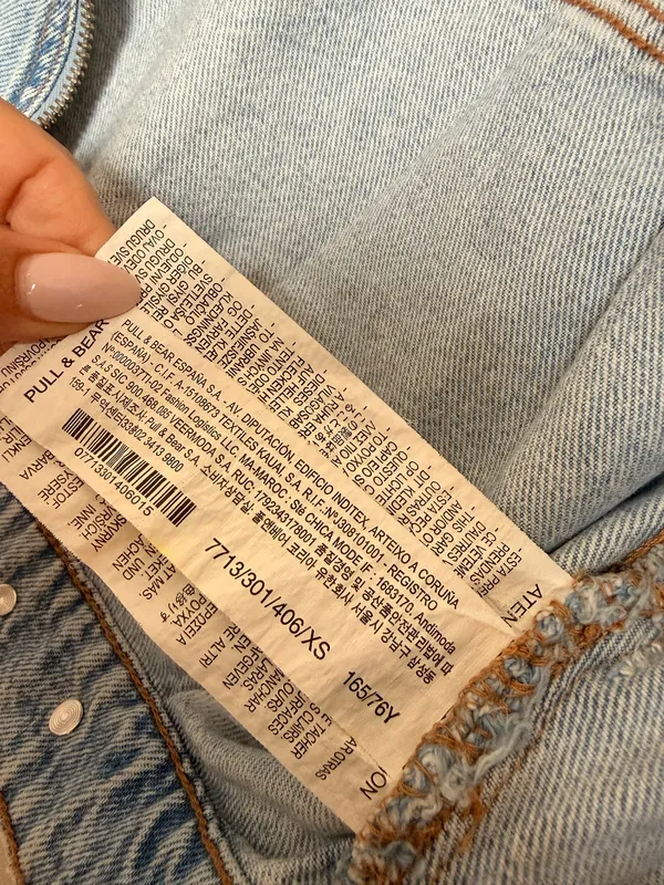 Pull&Bear Light Blue Cropped Denim Jacket Size XS - Image 6