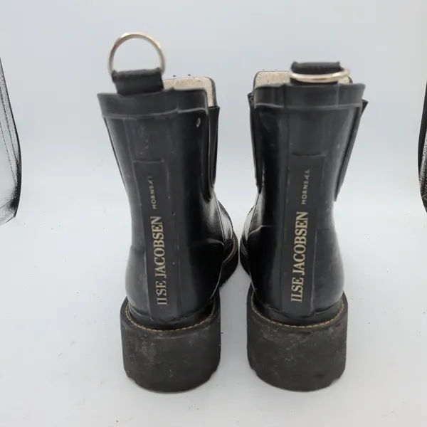 Ilse Jacobsen Rub 47 Black Rubber Chelsea Rain Boots Faux Fur Lined Size 40 - Image 5