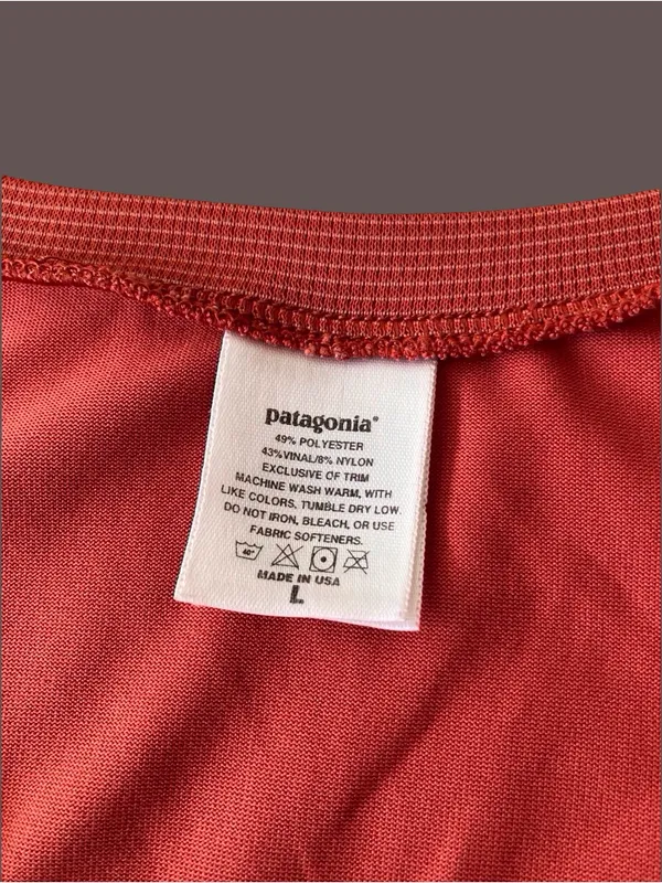 Patagonia Made in USA Athletic Tank Top orange Mesh Size Large - Image 2