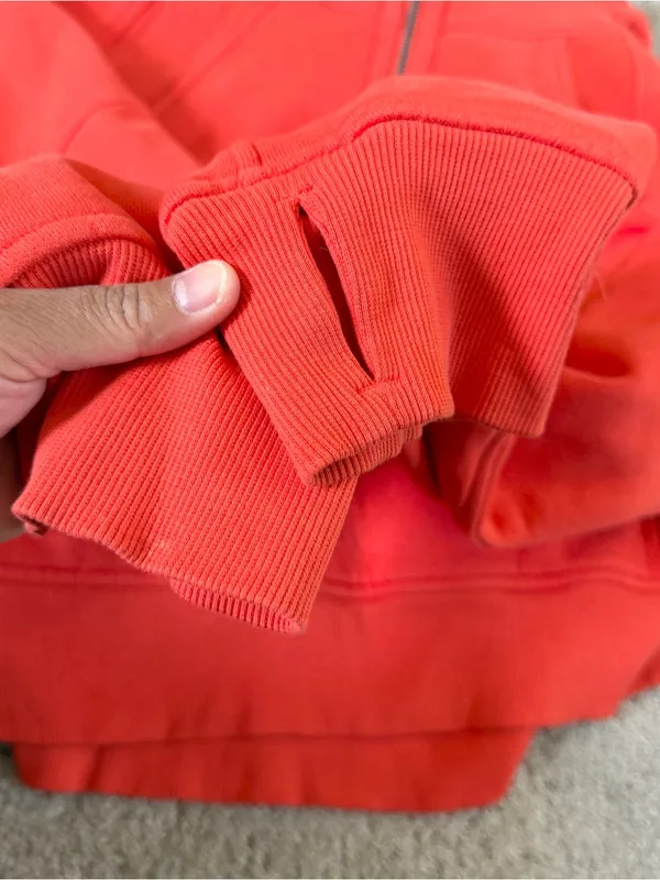 Lululemon Women’s Scuba Oversized 1/2 Zip Hoodie in Autumn Red Orange M/L - Image 11