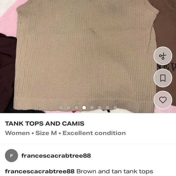 Assorted Brown and Beige Tops Size M - Image 4