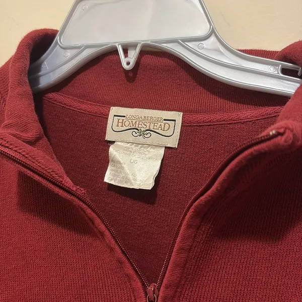 Longaberger Homestead Size Large Red Fleece Quarterzip - Image 4