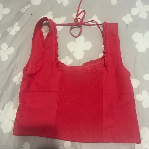 Free People Red Ruffled Crop Top - Image 7