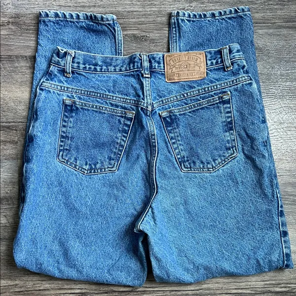 90s Memphis High Rise Tapered Leg Mom Jeans Size 12 Petite 💙 - Image 2