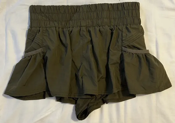 Free People Movement Olive Green Get Your Flirt On Shorts - Image 5