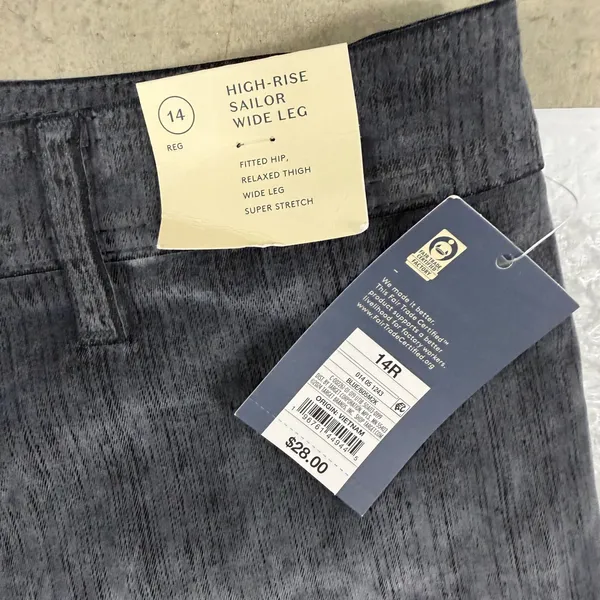 Universal‎ Thread High-Rise Sailor Wide Leg Corduroy Pants Blue 14R New - Image 2