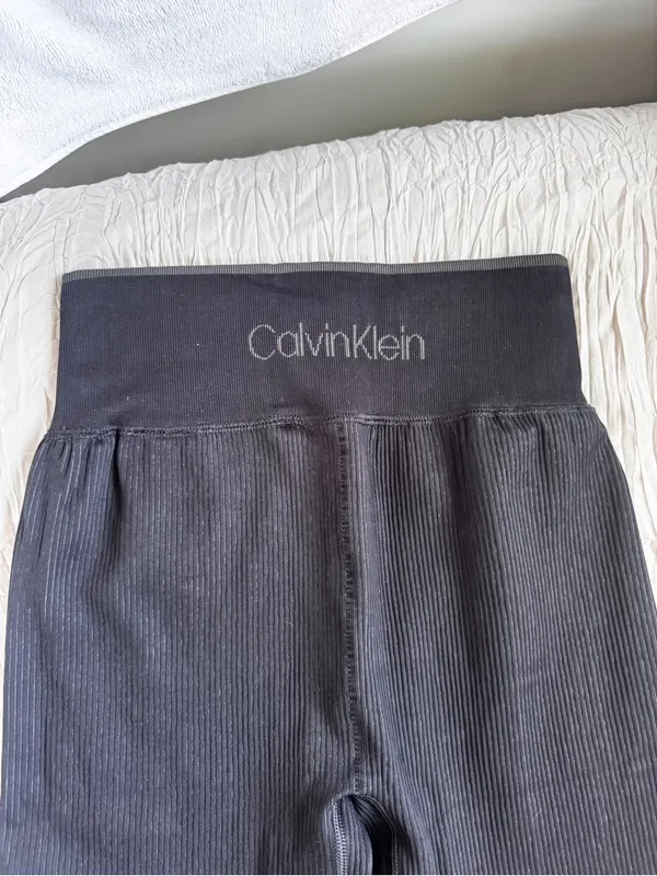 Calvin Klein Girls' Black Ribbed Pull-On Leggings - Image 3