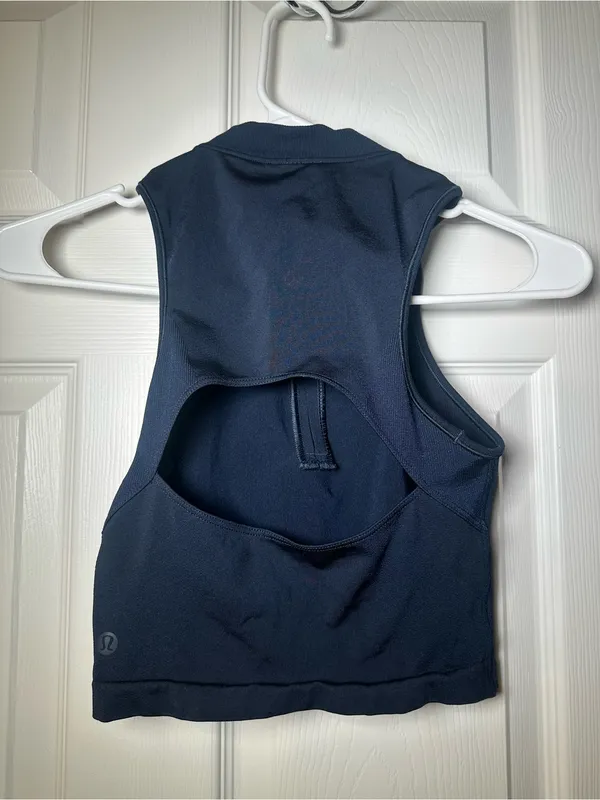 Lululemon Navy Sleeveless Half-Zip Tank‎ - Image 3