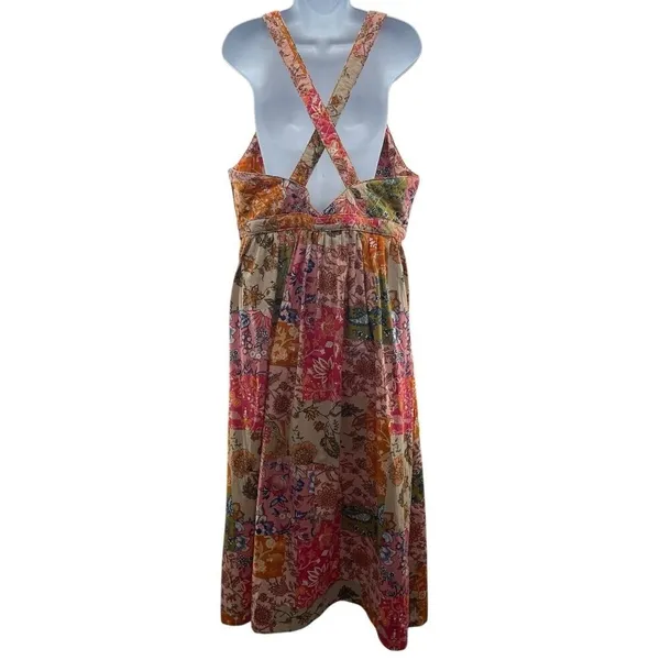 Tolani Large Devika Dress Rose Floral Jumper Midi Fit & Flare Sundress‎ Cottage - Image 2