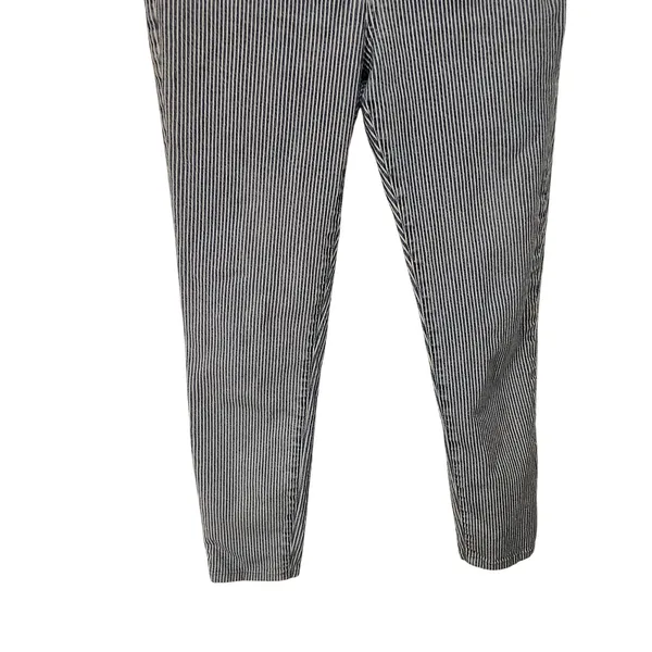 Madewell Blue White Denim Stretch Piper Striped 9" Mid-Rise Skinny Jeans Size 28 - Image 7