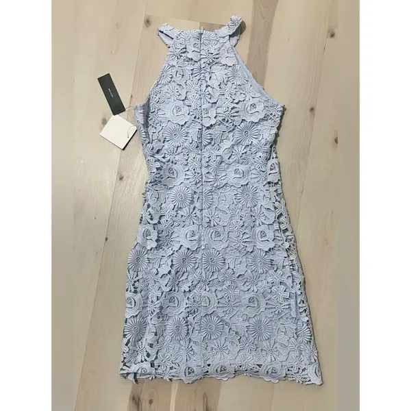 Lulus NWT Women Small Powder Baby Blue Lace Mini Dress Romantic Dainty Coquette - Image 5