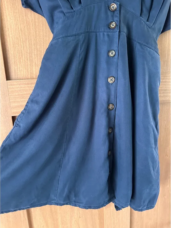 NWT Quince Vintage Wash Tencel Button Front Dress in Midnight Blue Women’s Small - Image 11